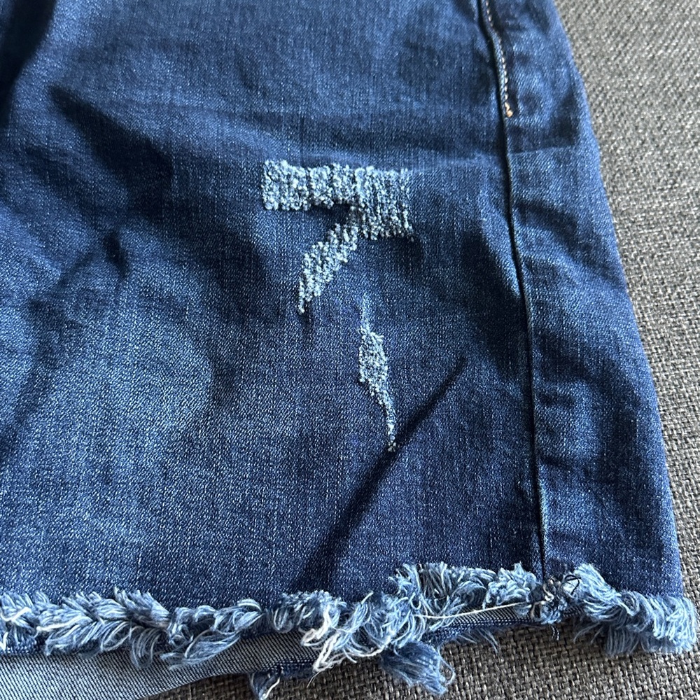 KanCan Dark Blue Distressed Jean Shorts - Picture 4 of 5